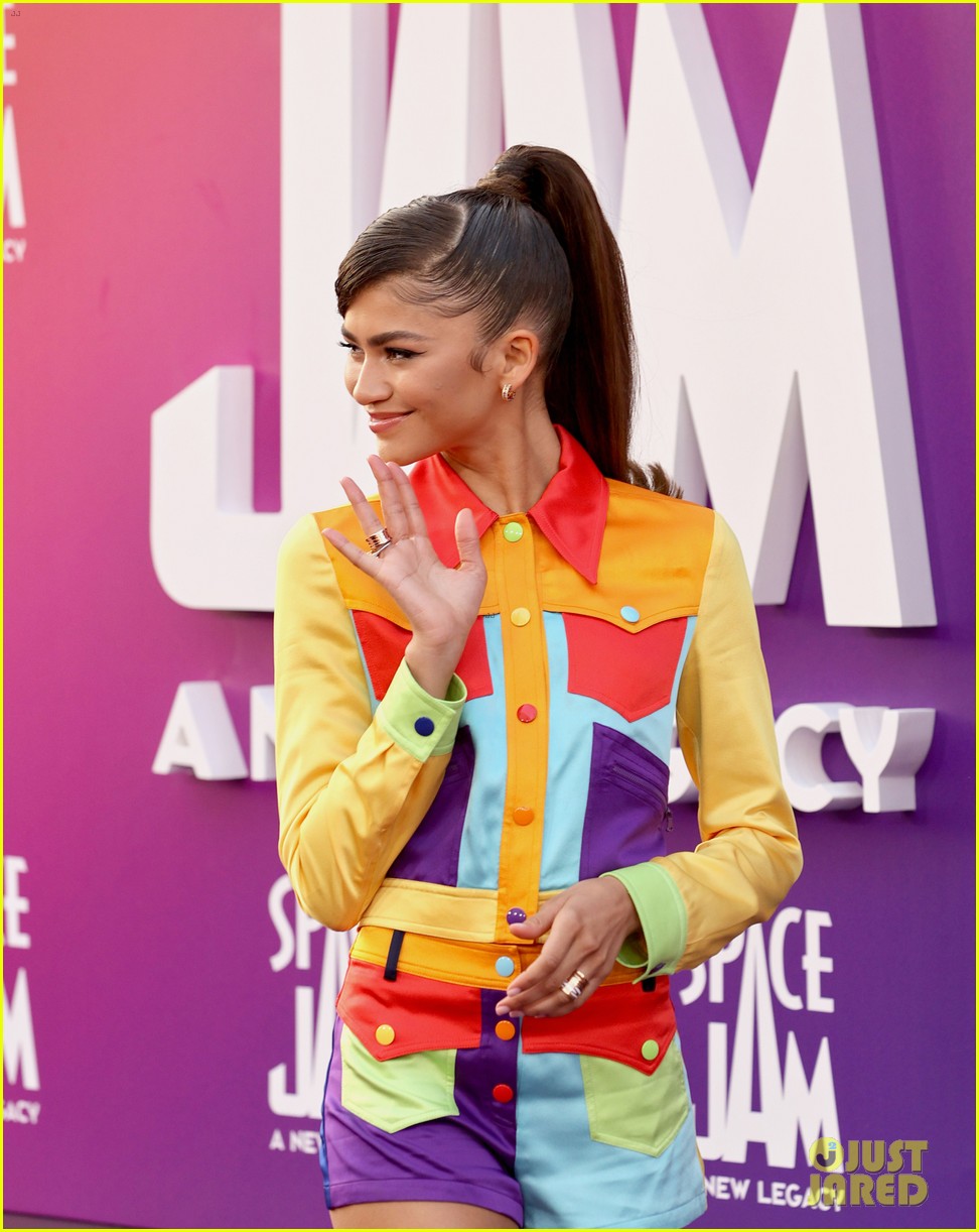 Zendaya Rocks a Colorful Outfit at 'Space Jam: Legacy' L.A. Premiere