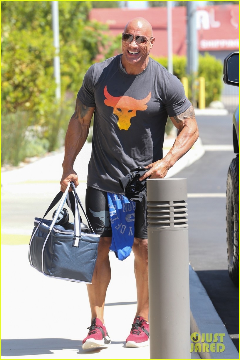 dwayne johnson ripped arm back muscles after gym sessions 044603235