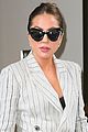 lady gaga pinstriped suit nyc hotel leaving 00