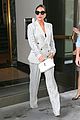 lady gaga pinstriped suit nyc hotel leaving 01