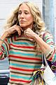 sarah jessica parker striped sweater white dress and just like that 02