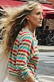 sarah jessica parker striped sweater white dress and just like that 04