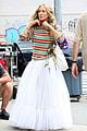 sarah jessica parker striped sweater white dress and just like that 05