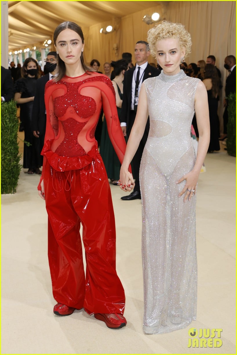 Julia Garner & Ella Emhoff Wear Stella McCartney Mesh Looks For Met