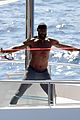 lebron james works out shirtless on yacht 05