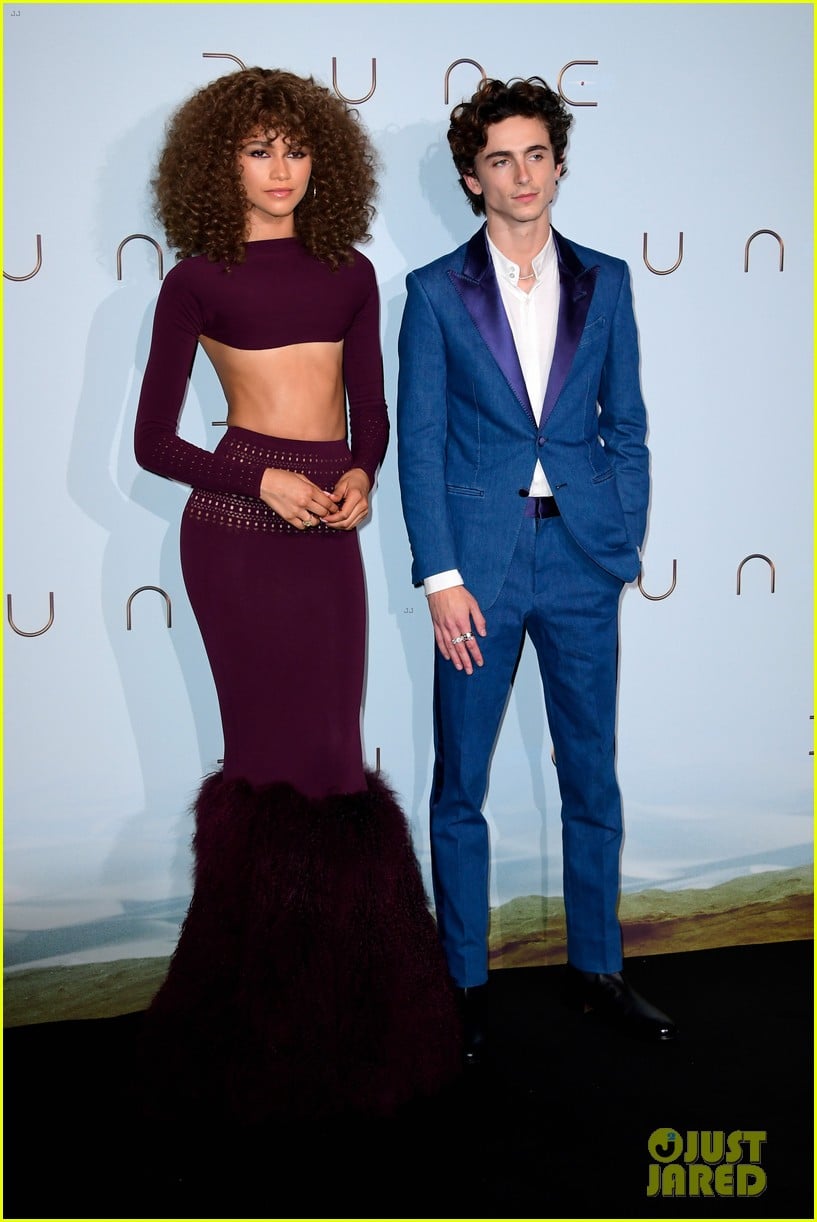 Photo: zendaya timothee chalamet rebecca ferguson dune paris photocall