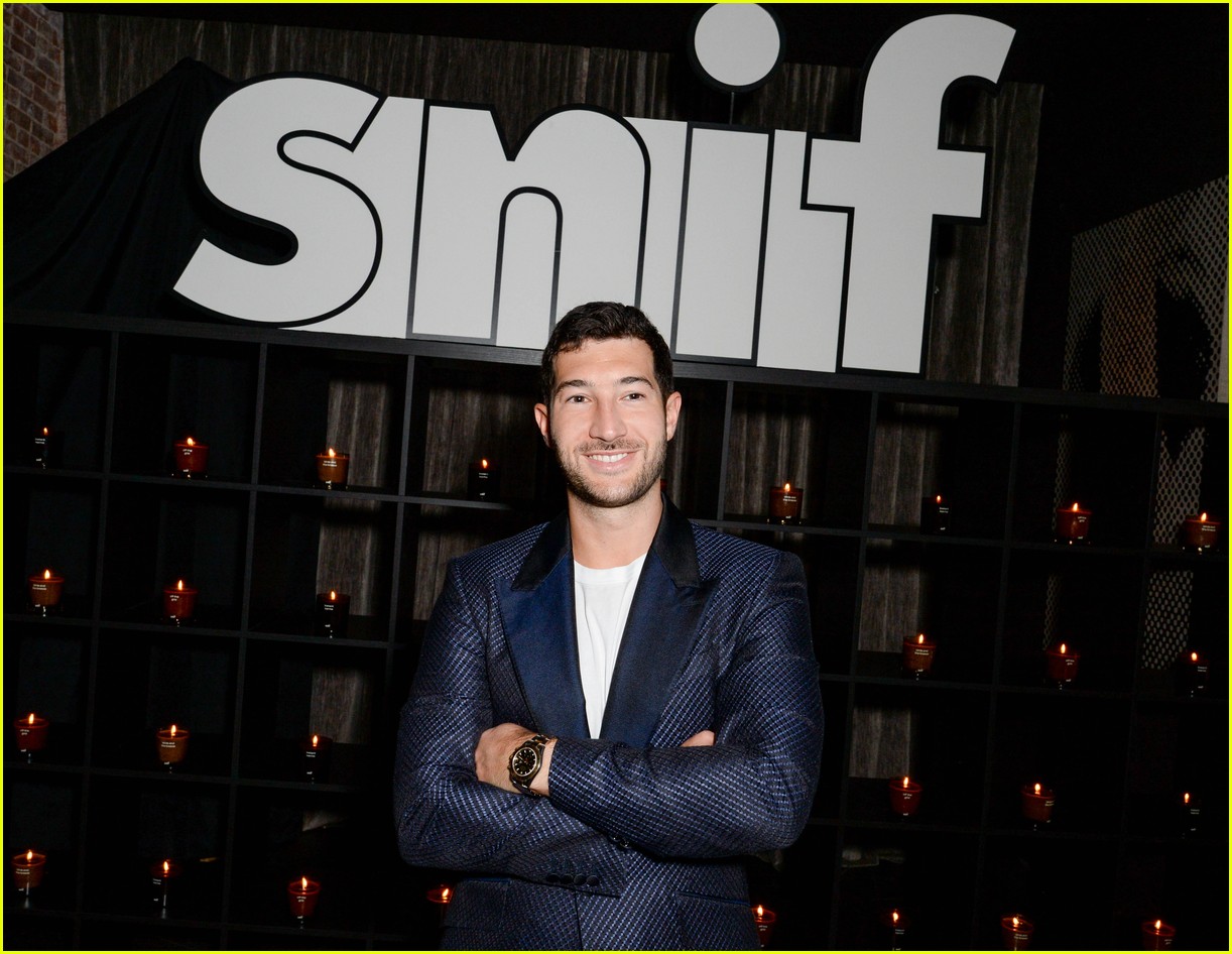 Simon Huck Supports Hubby-to-Be Phil Riportella at Snif Launch Event