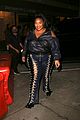 lizzo rocks laced up leather pants for night out 07