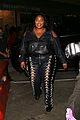 lizzo rocks laced up leather pants for night out 13