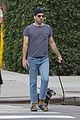 zachary quinto goes for a walk with his dogs nyc 03