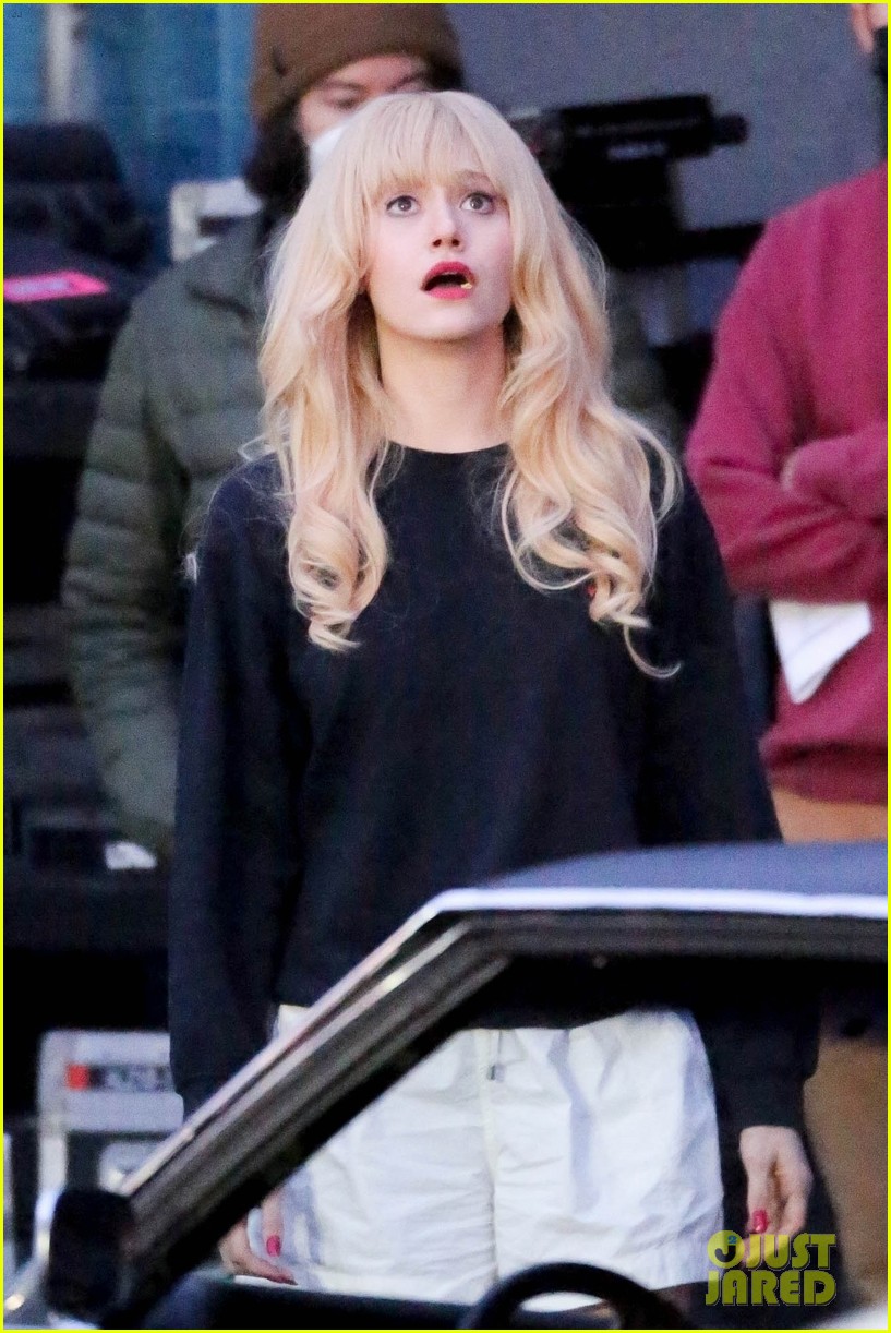 Emmy Rossum Smashes a Guitar While Filming a Scene for 'Angelyne