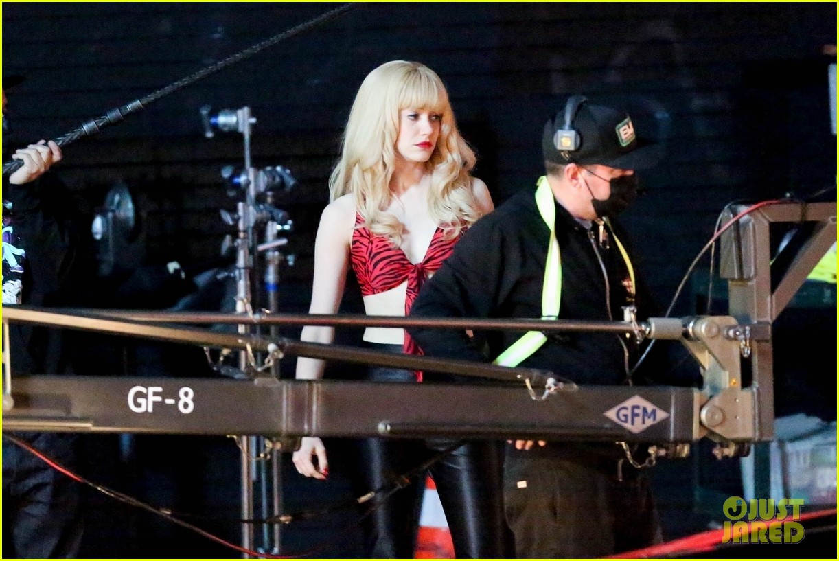 Emmy Rossum Smashes a Guitar While Filming a Scene for 'Angelyne