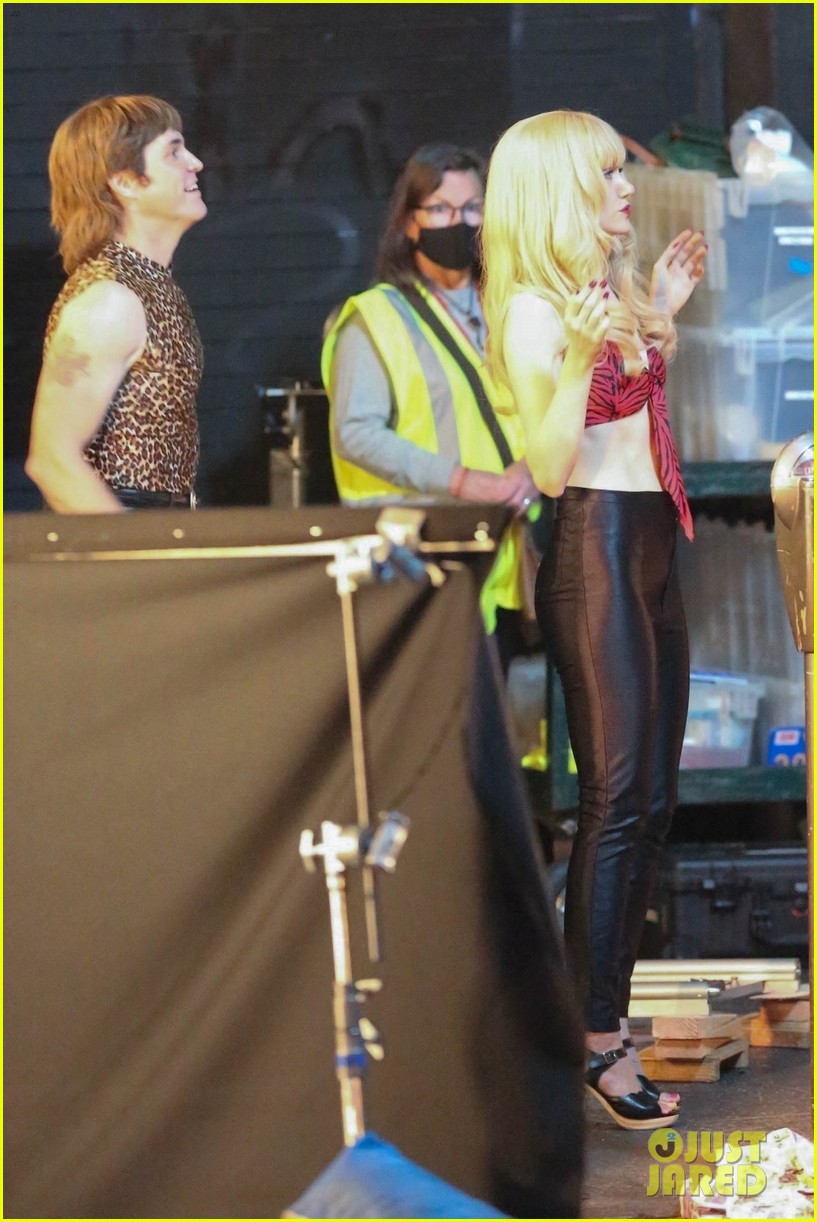 Emmy Rossum Smashes a Guitar While Filming a Scene for 'Angelyne
