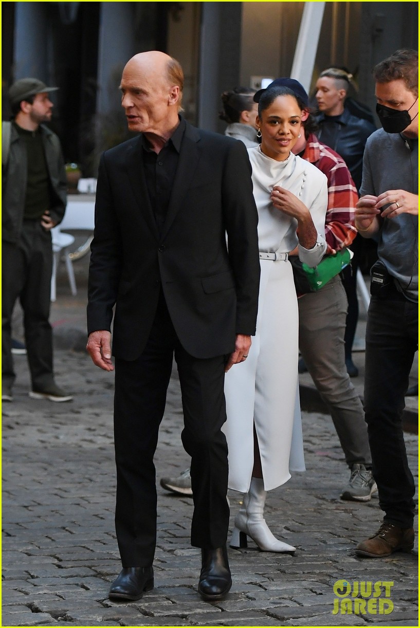 Tessa Thompson Sits On A Human Chair While Filming 'Westworld' in NYC