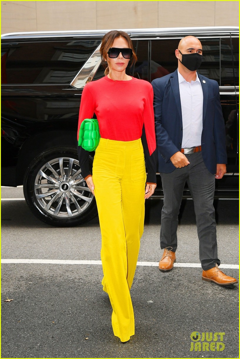 victoria beckham bright outfit for gma 014642980