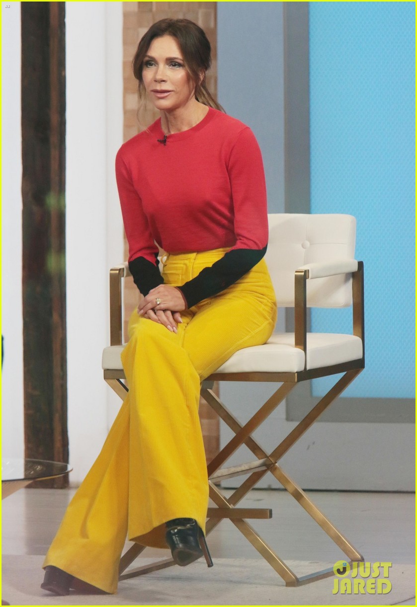 victoria beckham bright outfit for gma 054642984