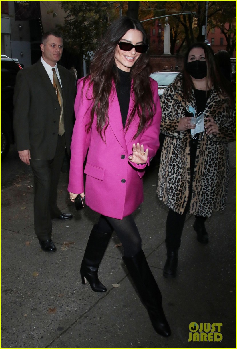 Emily Ratajkowski Sports Bright Pink Blazer for Book Signing in NYC