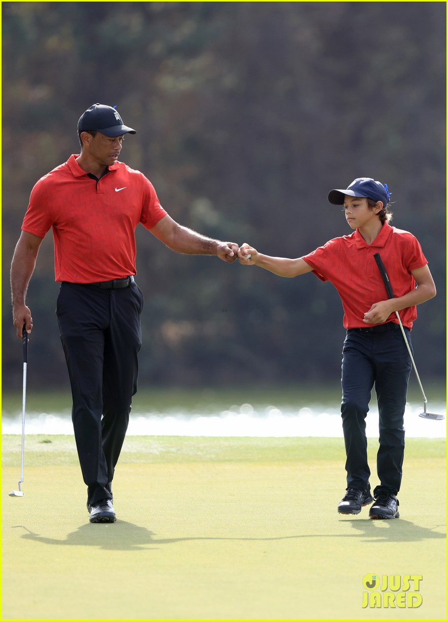 Tiger Woods & Son Charlie Finish in Second Place During PNC