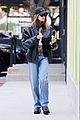 hailey bieber looks cool in leather jacket shopping beverly hills 26