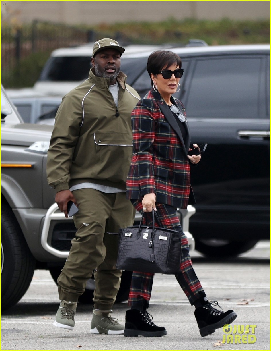 kris jenner rocks plaid suit day out with corey gamble 034678622