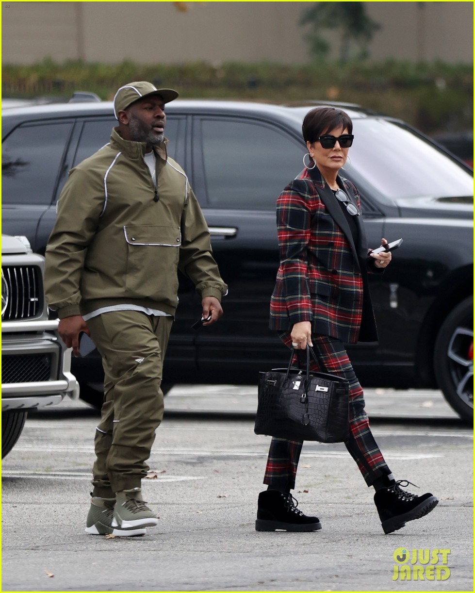 Kris Jenner Rocks a Plaid Suit for Day Out with Boyfriend Corey Gamble