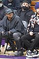 kanye west sits courtside with french montana donda basketball game 14