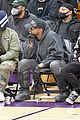 kanye west sits courtside with french montana donda basketball game 22