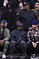 kanye west sits courtside with french montana donda basketball game 33