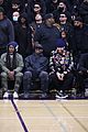 kanye west sits courtside with french montana donda basketball game 40