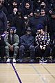 kanye west sits courtside with french montana donda basketball game 54