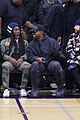 kanye west sits courtside with french montana donda basketball game 66