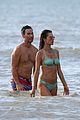 alessandra ambrosio richard lee show off some cute pda at the beach 05