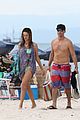 alessandra ambrosio richard lee show off some cute pda at the beach 17