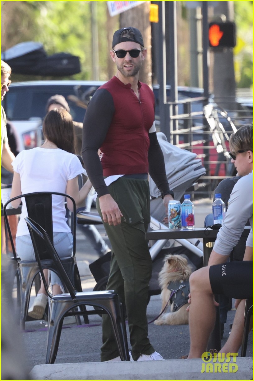chace crawford sports skin tight shirt to lunch 144693876