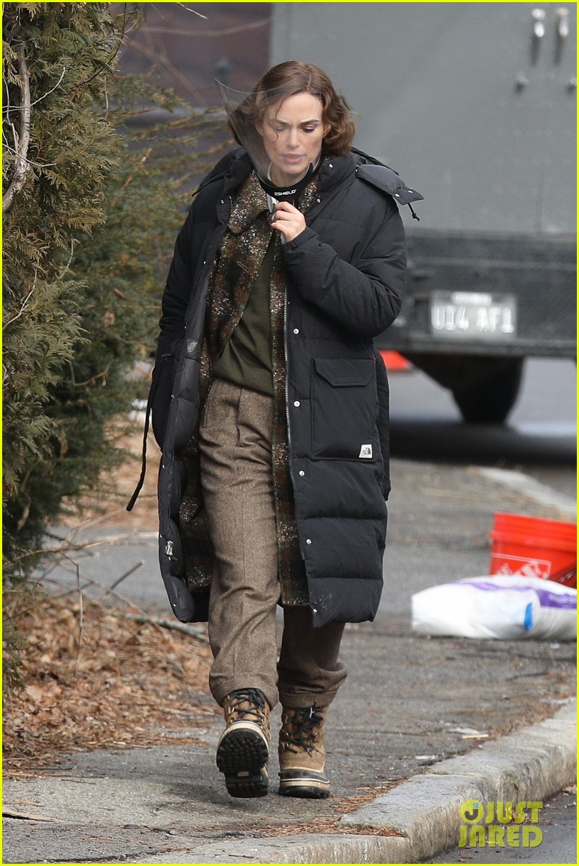 Keira Knightley Carries a Face Shield as She Arrives at 'Boston