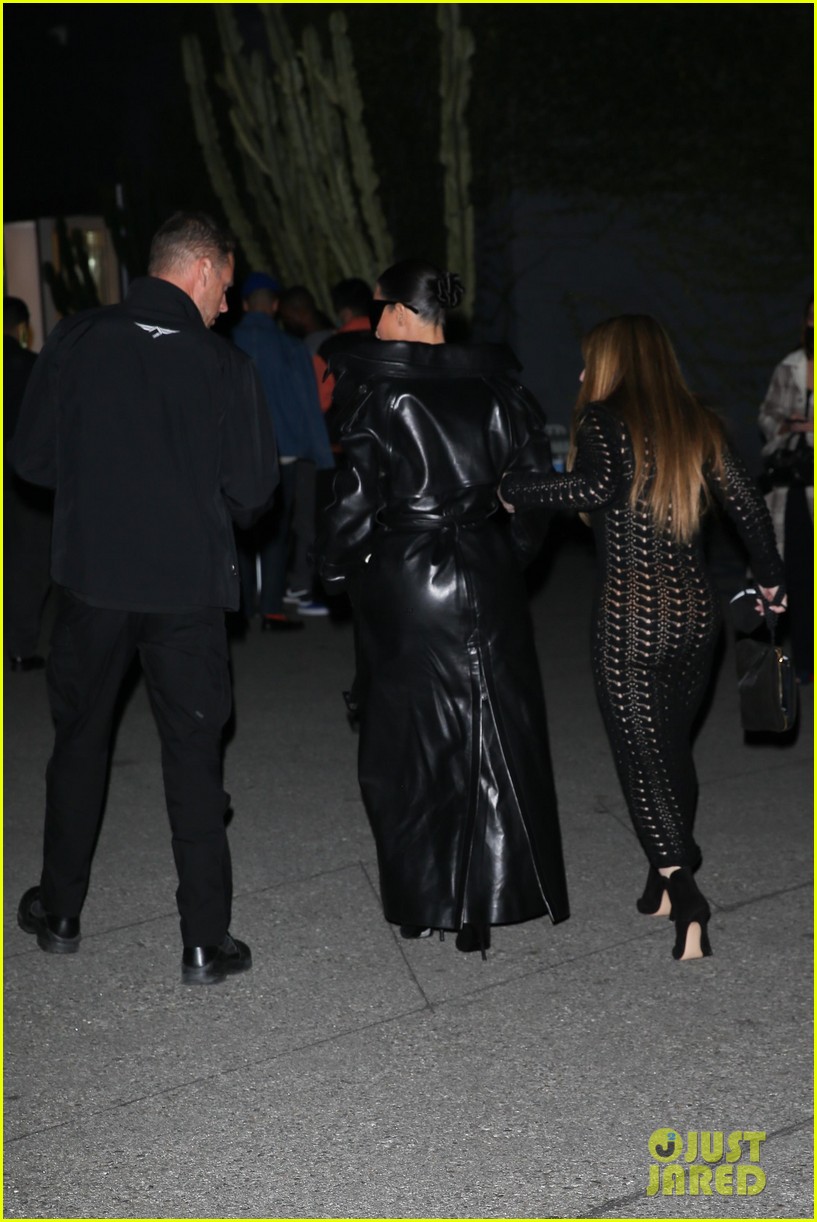 kim kardashian wears large sunglasses black leather trench coat art gallery 264693933