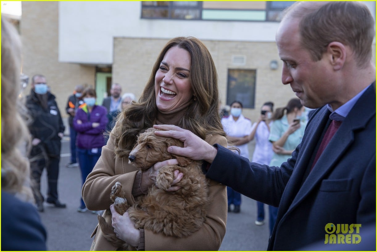 Duchess Kate Middleton & Prince William Meet a Therapy Puppy Named(02)