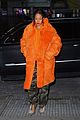 rihanna orange fuzzy coat nyc outing 08