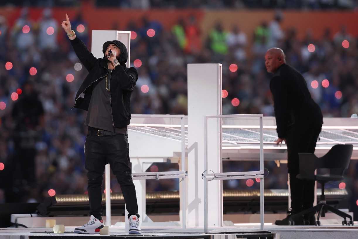 Eminem Performs 'Lose Yourself' During Super Bowl 2022 Halftime Show