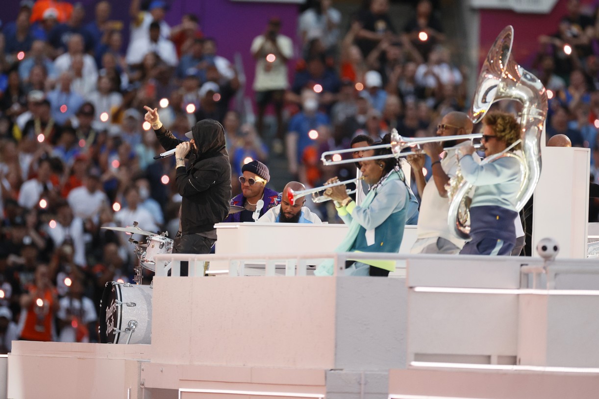 Eminem Performs 'Lose Yourself' During Super Bowl 2022 Halftime Show