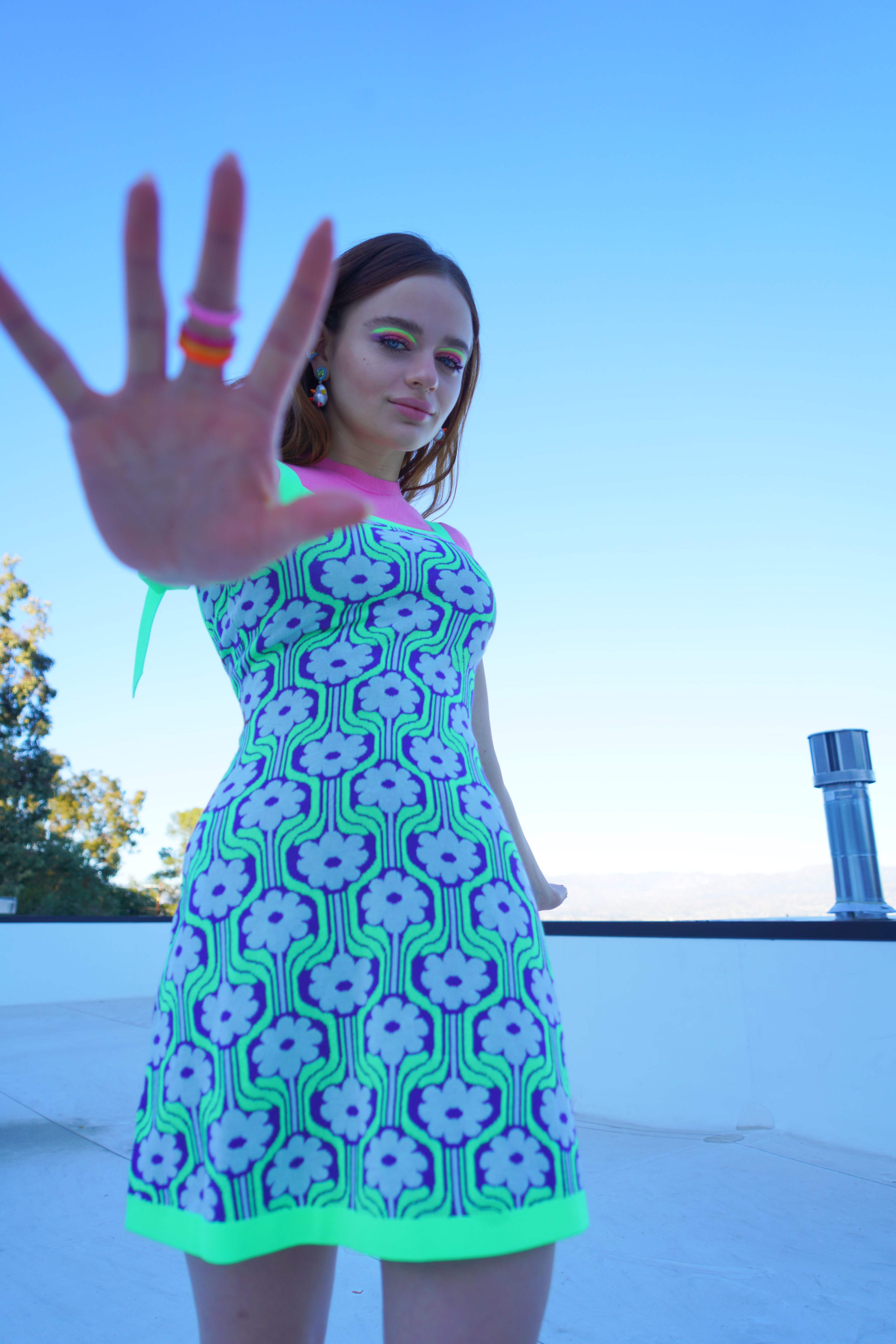 Joey King Wows in Neon For the Virtual Premiere of 'The In Between' in