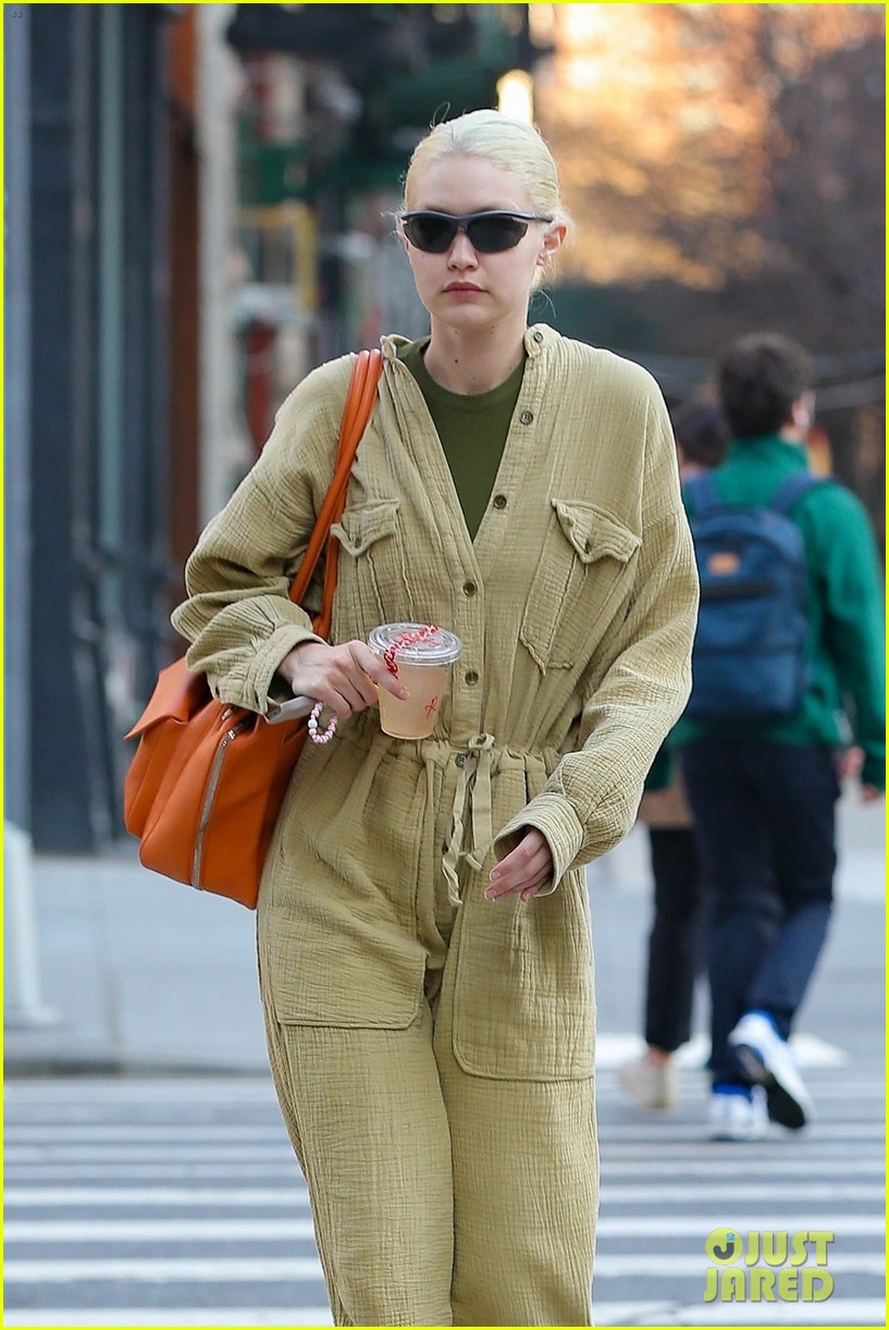 Photo: gigi hadid wears knit jumpsuit day out in nyc 02 | Photo 4725694
