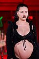 adriana lima shows off bare baby bump walking in alexander wang show 02