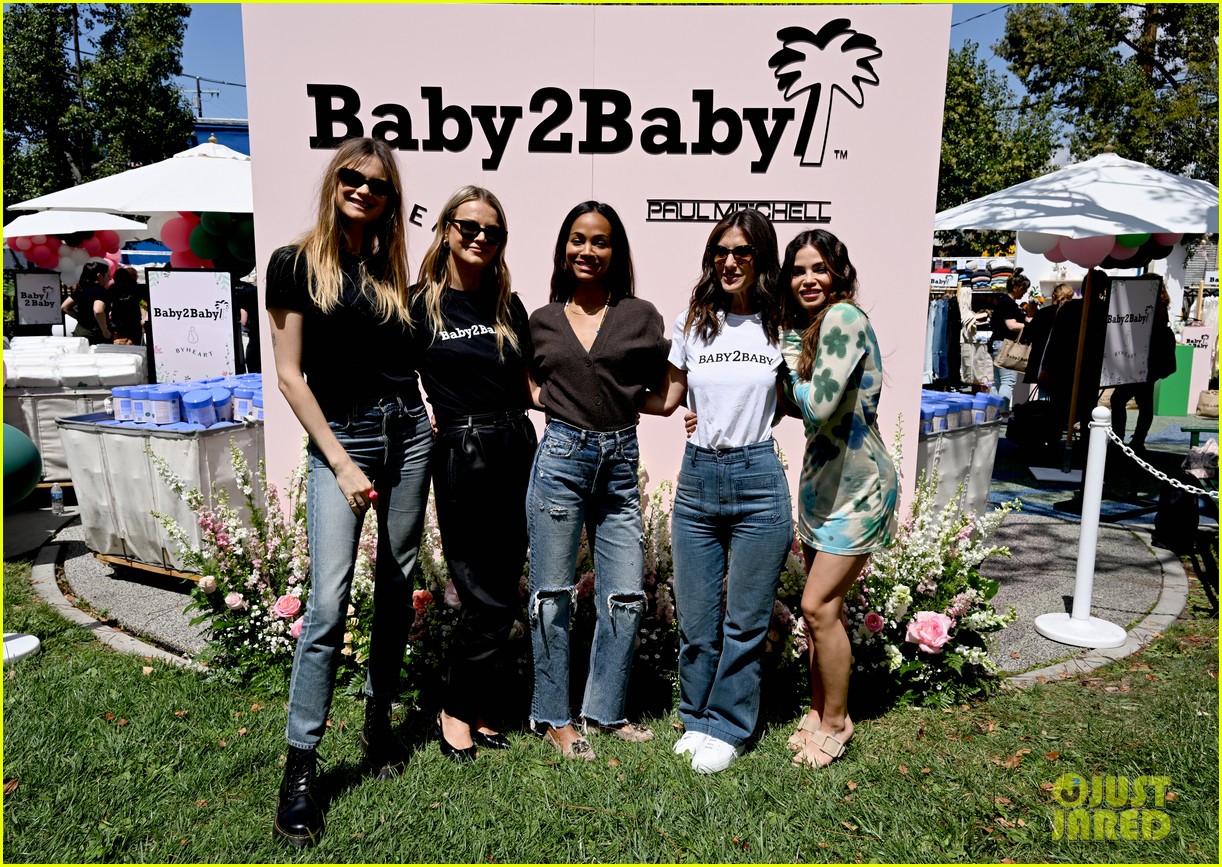 Zoe Saldana & Jenna Dewan Hand Out Special Gifts To Moms in LA During