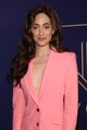 emmy rossum goes pretty in pink suit angelyne fyc event 10