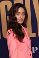 emmy rossum goes pretty in pink suit angelyne fyc event 17