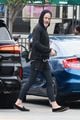 chris pine sports all black outfit for afternoon meeting 01