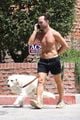 chris diamantopoulos goes shirtless for afternoon walk with his dog 05