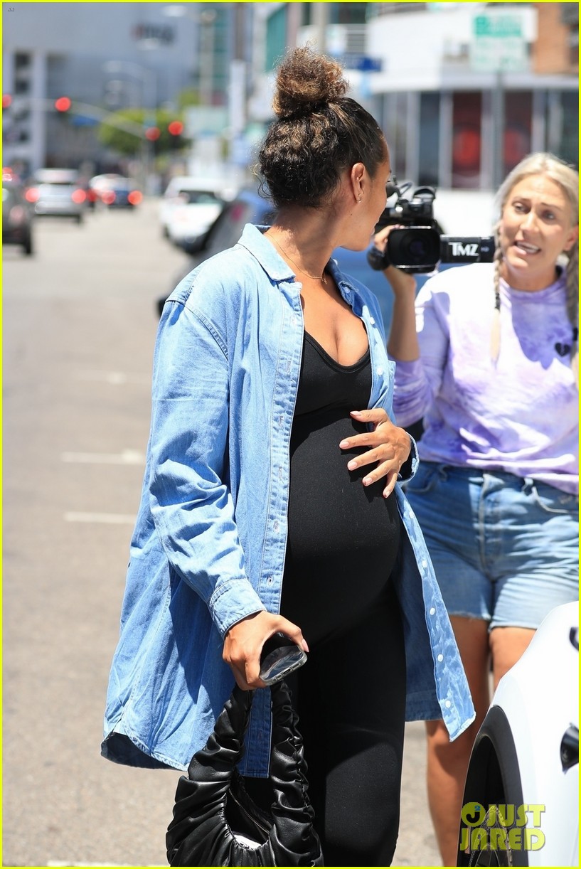 leona lewis wears baby bump hugging bodysuit for appointment 064783942