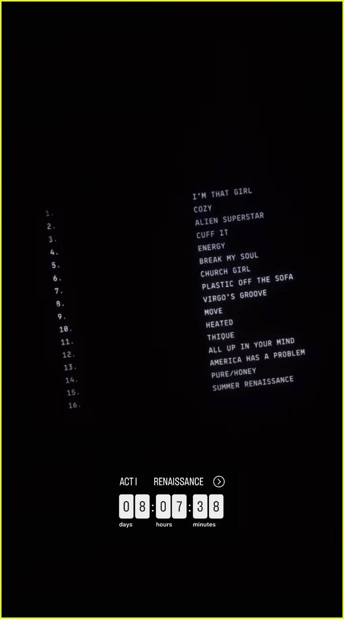 Beyoncé Reveals &lsquo;Renaissance&rsquo; Track Listing - See All 16 Song Titles
